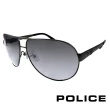 【POLICE】義大利警察都會款個性型男金屬框太陽眼鏡(黑/灰 POS8876-0627)