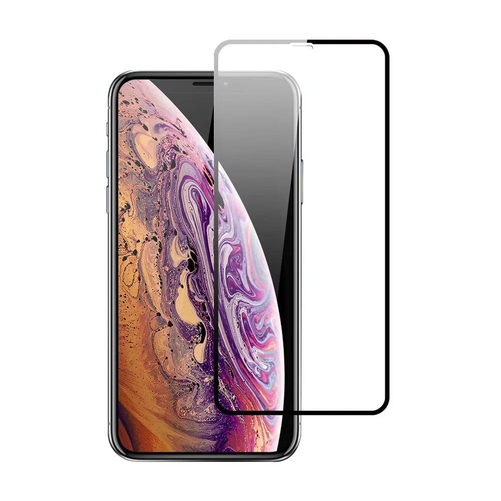 iPhone XSMax 保護貼手機9H滿版電鍍鋼化膜(XSMax鋼化膜 XSMax保護貼)