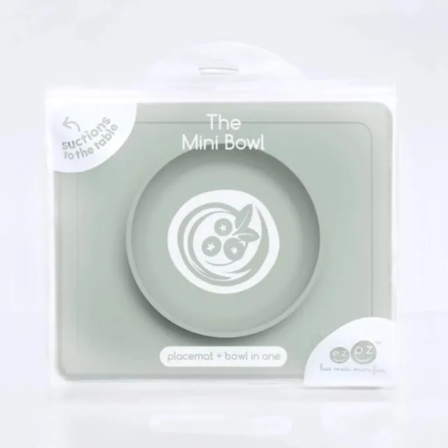 【美國ezpz】mini bowl迷你餐碗+餐墊：抹茶綠(FDA認證矽膠、防掀倒寶寶餐具)