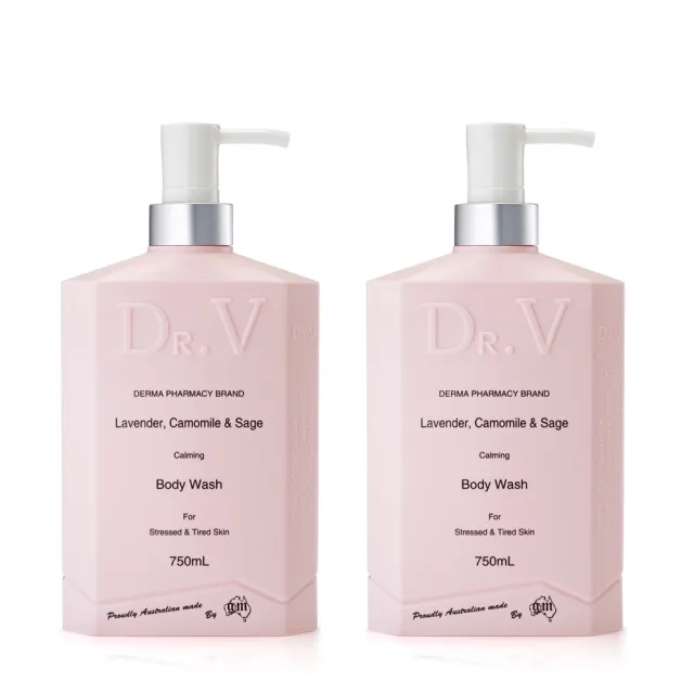 【澳洲Dr. V】專業級配方-薰衣草柑菊沐浴乳(2入組 750ml/瓶)