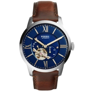 【FOSSIL】經典機械腕錶-藍咖啡43mm(ME3110)