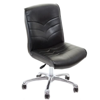 【GXG 吉加吉】短背皮面 無扶手  鋁合金腳 電腦椅(TW-1008 LU)
