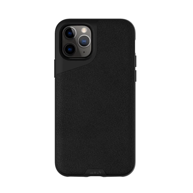 【Mous】Contour 天然材質防摔保護殼-墨黑皮革(iPhone 11 Pro Max 6.5吋)