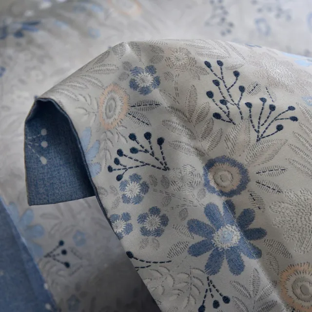 【寶松ROYALCOVER】60支天絲萊賽爾三件式床包枕套組 蔓花星雨-藍(雙人)