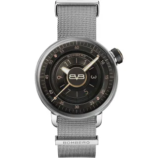 【BOMBERG】炸彈錶 BB-01 全鋼灰面米蘭帶手錶(CT43H3SS.15-1.9)
