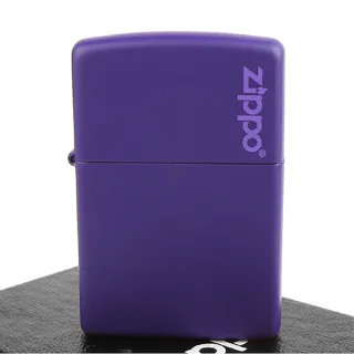 【Zippo】美系~LOGO字樣打火機~Purple Matte紫色烤漆