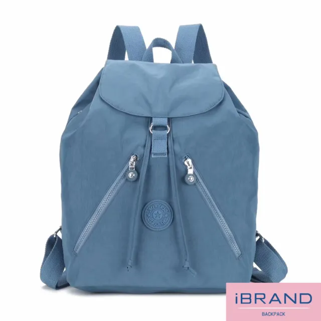 【iBrand】雙11 輕盈防潑水尼龍束口大容量後背包(防水包 牛仔藍)