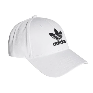 【adidas 愛迪達】老帽 Trefoil Baseball Cap 愛迪達 三葉草 遮陽 穿搭推薦 流行款 白 黑(FJ2544)
