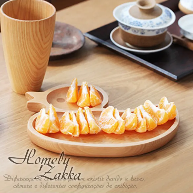 【Homely Zakka】木趣食光櫸木創意卡通托盤/兒童餐盤/點心盤(鴨鴨)