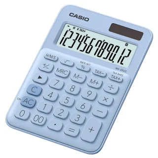 【CASIO 卡西歐】12位元繽紛馬卡龍色系便利型計算機-蘇打藍(MS-20UC-LB)