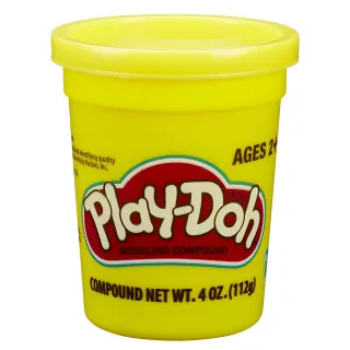 【PLAYDOH 培樂多】黏土補充罐系列-單罐無毒黏土4oz-黃色 B6756(小麥黏土/ 幼兒學習玩具/觸覺玩具/送禮)