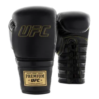 【UFC】PREMIUM 頂級黑色綁帶式訓練拳套