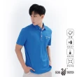 【遊遍天下】男款格紋抗UV防曬涼感吸濕排汗機能POLO衫GS1011藍色(M-5L)