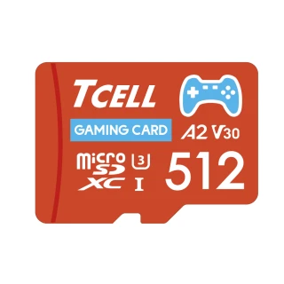 【TCELL 冠元】MicroSDXC UHS-I A2 U3 512GB(遊戲專用記憶卡)