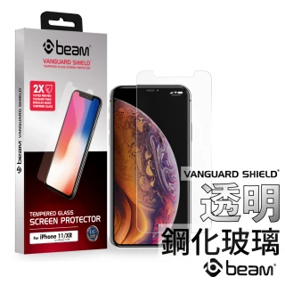 【BEAM】iPhone 11/XR 透明耐衝擊鋼化玻璃保護貼(透明高清 iPhone手機保護貼)