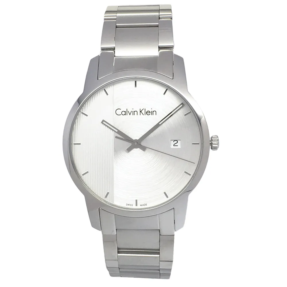 【Calvin Klein】時尚風格不鏽鋼錶帶手錶-銀面x銀色/43mm(K2G2G14X)