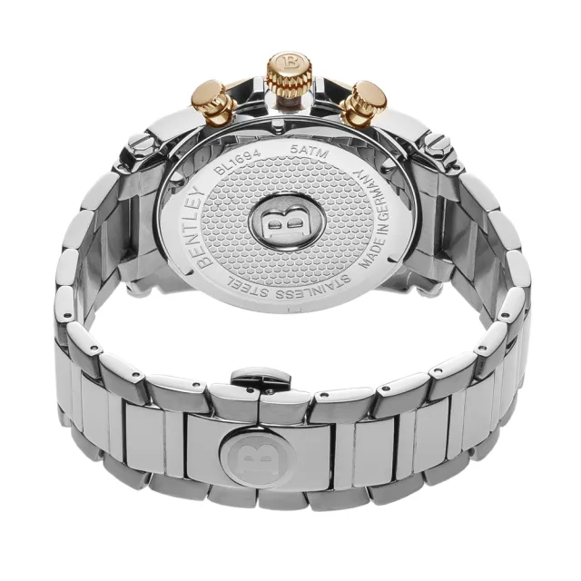 【Bentley 賓利】RACING系列 競速美學計時手錶(白面/金銀 BL1694-10TWI)