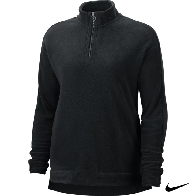【NIKE 耐吉】Nike Golf 女 1/2拉鍊高爾夫長袖上衣/高爾夫球衫 黑 BV0494-010