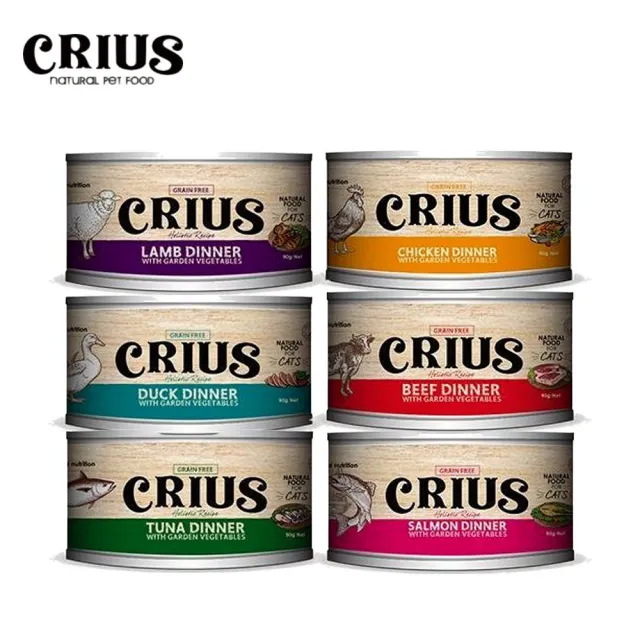 【CRIUS 克瑞斯】紐西蘭貓用無穀主食餐罐 90g*12罐組(貓主食罐/貓罐 全齡貓)