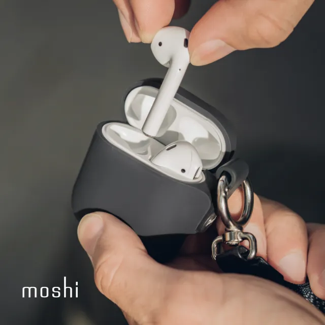 【moshi】AirPods 1/2代通用 Pebbo 藍牙耳機充電盒保護套(1/2代通用)