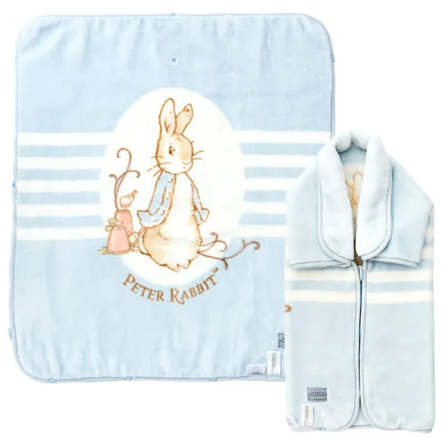 【奇哥】比得兔 嬰兒防踢袖毯禮盒(2色選擇 寶寶新生兒禮 滿月禮 彌月禮 嬰兒禮盒)