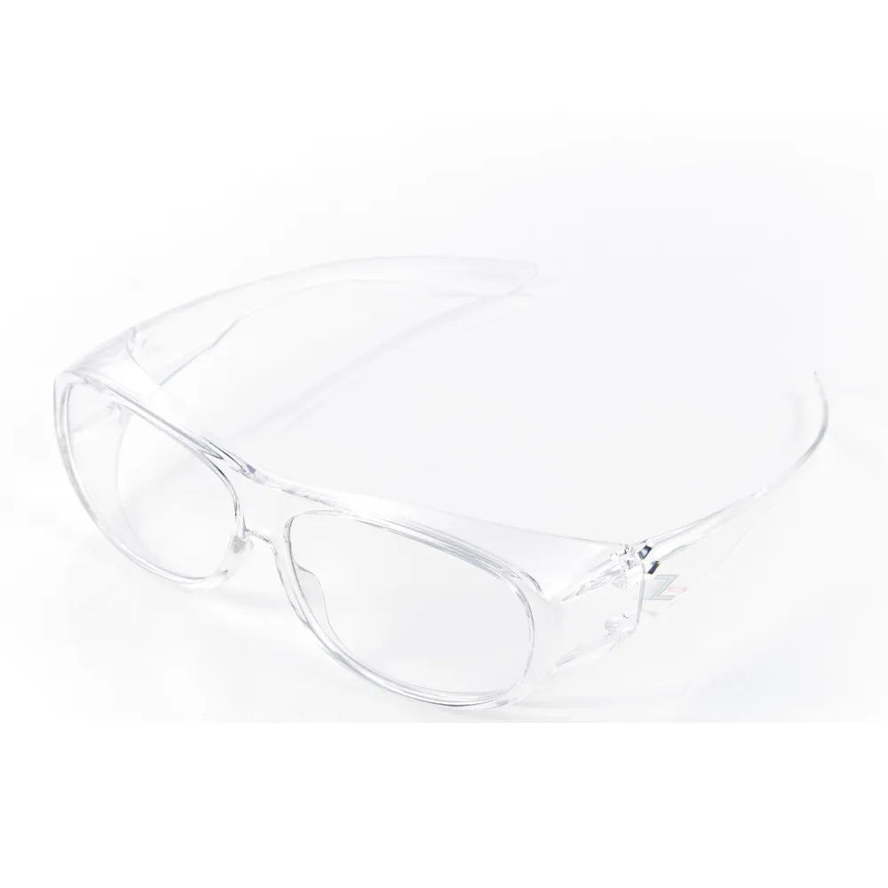 【Z-POLS】兒童專用Z7 高質感全透明款抗紫外線UV400防風粉塵防飛沫防疫眼鏡(兒童防疫眼鏡近視族可用)