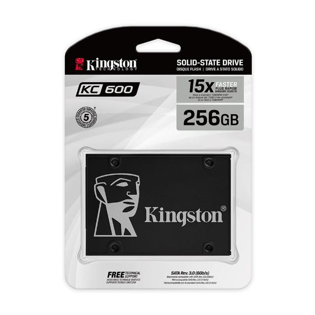 【Kingston 金士頓】KC600 SATA-3 256GB SSD 固態硬碟(SKC600/256G)