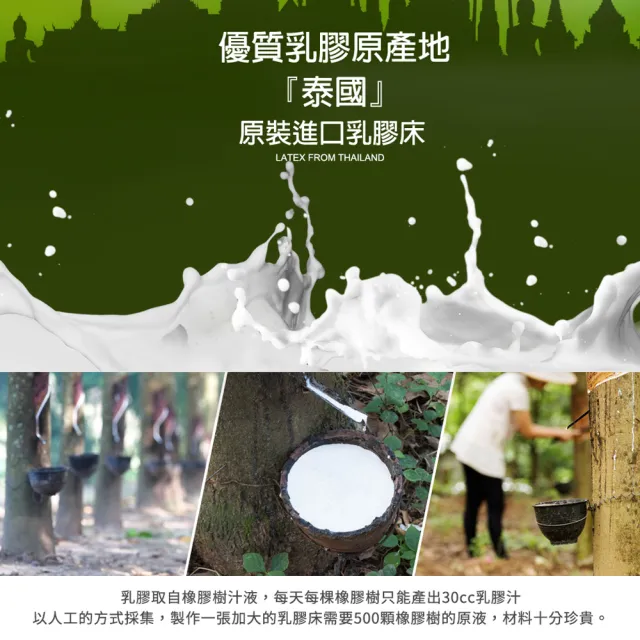 【LooCa】2.5cm泰國乳膠床墊-搭贈防蹣布套(單人3尺)
