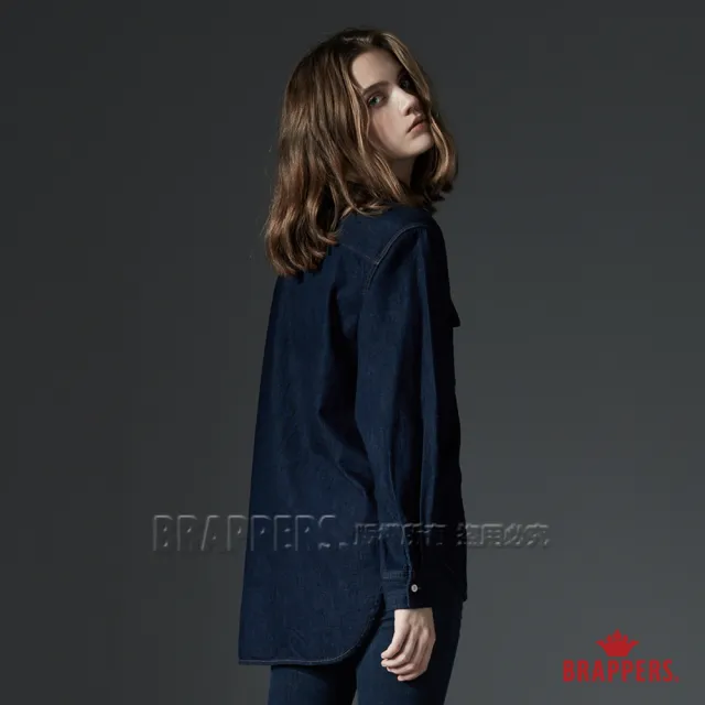 【BRAPPERS】女款 寬版牛仔長袖襯衫(藍)