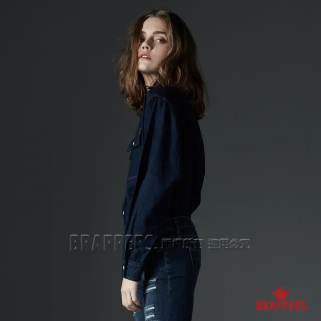 【BRAPPERS】女款 寬版牛仔長袖襯衫(藍)