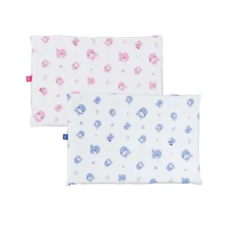 【KU.KU. 酷咕鴨】親水透氣嬰兒乳膠平枕(藍/粉)