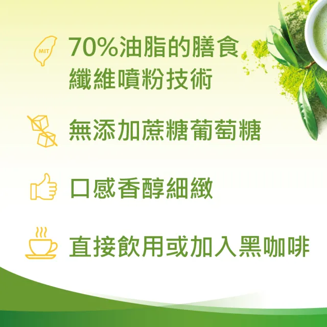【食在加分】防彈抹茶-含56%MCT低咖啡因即溶生酮能量/200克(低咖啡因防彈抹茶)