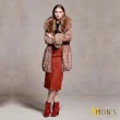 【MON’S】時尚豹紋小羊皮大衣(100%羊皮)