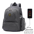 【DF Queenin】熱銷推薦款升級USB大容量多口袋後背包媽咪包-共4色