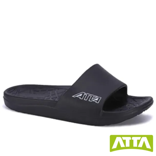 【ATTA】舒適幾何紋室外拖鞋(湖水綠)