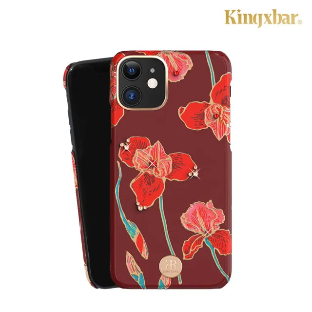 【Kingxbar】iPhone 11 手機殼 i11 6.1吋 保護殼 施華洛世奇水鑽保護套(花季系列-木棉花)