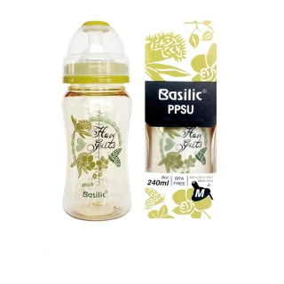 【Basilic 貝喜力克】防脹氣PPSU寬口大奶瓶240ml-M(兩入組)