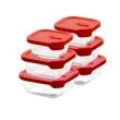 【韓國sillymann】100%鉑金矽膠微波烤箱輕量玻璃保鮮盒-正方型家庭六件組(可進洗碗機高溫清潔可沸水消毒)