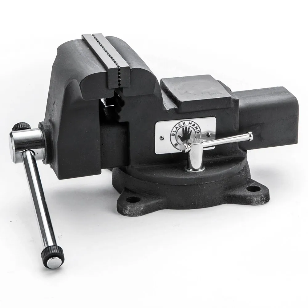 【特力屋】黑手牌 鑄鋼橫萬力桌上型虎鉗 4 旋轉式底座 十年保固