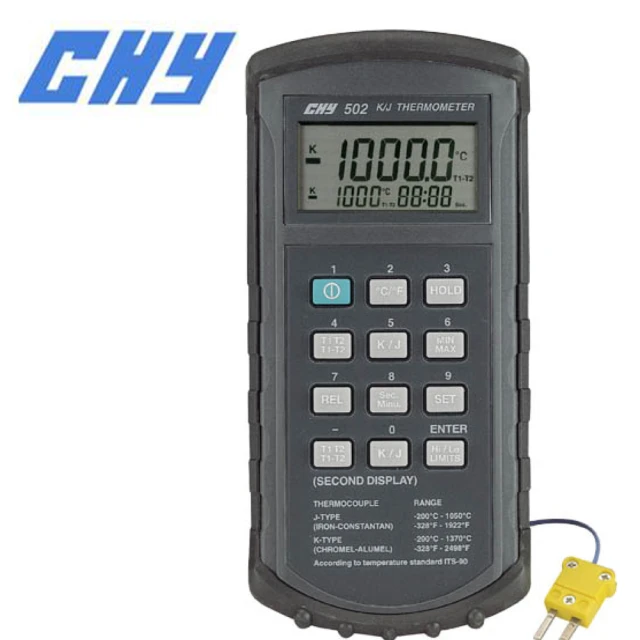 【CHY】高精度K/J型雙組輸入溫度計 CHY-502(溫度計)