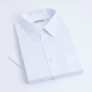 【CHINJUN】勁榮抗皺襯衫-短袖、白底條紋、s8026(任選3件999 現貨 商務 男生襯)