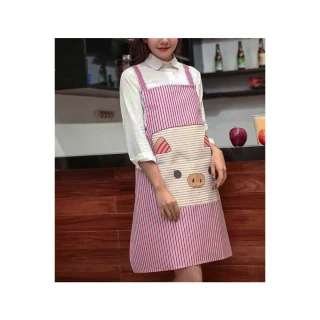【PS Mall】韓版時尚條紋圍裙 大口袋咖啡廳工作圍裙(J505)