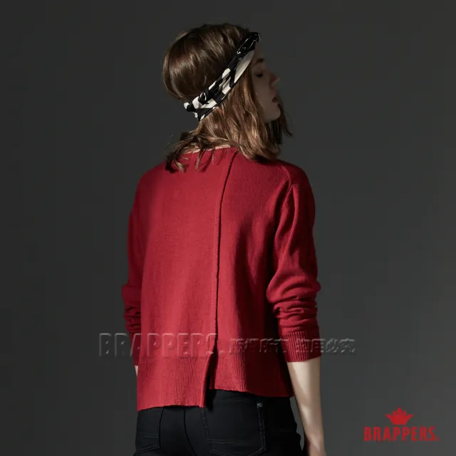 【BRAPPERS】女款 不對稱剪裁線衫(紅)