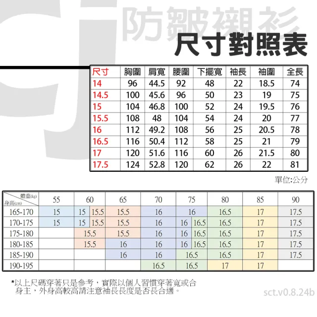 【CHINJUN】勁榮抗皺襯衫-短袖、天空藍、s8005(任選3件999 現貨 商務 男生襯衫)