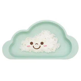 【韓國 MOTHERS CORN】雲朵單格矽膠餐盤 湖水綠(夢幻矽膠餐盤)