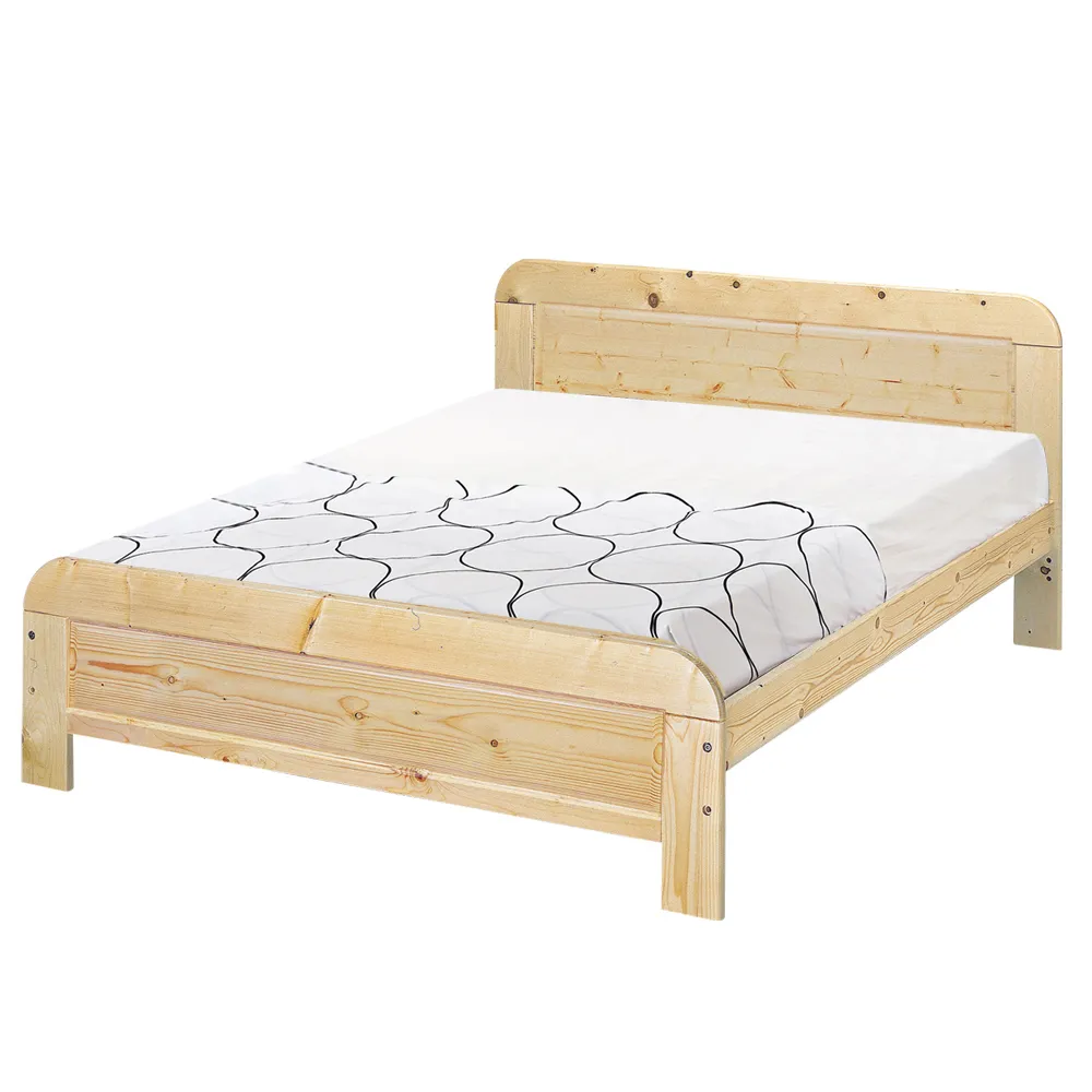經典松木床架+彈簧床墊(雙人5尺)