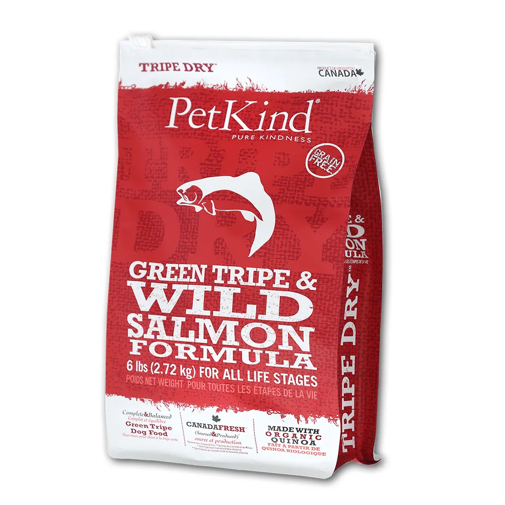 【PetKind 野胃】天然鮮草肚狗糧 鮭魚 25磅(狗飼料 羊肚 鮭魚 寵物食品 寵物飼料)