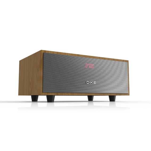 DIKE DS604DBR 咖啡色系組合式音響，支援藍芽藍芽連線、無線播放音樂；內建USB插槽，可輕鬆讀取隨身碟檔案；FM廣播收音功能，讓您隨時收聽電臺。具備單曲、隨機、編曲、迴圈播放模式，適合居家娛樂。尺寸220x150x95mm，輕巧便攜，重量僅1839g，配件含遙控器及3.5mm音源線。110V電源供應，透過NCC及BSMI認證，1年保固安心使用。