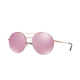 【VOUGE】太陽眼鏡雙槓復古經典款金色框粉色漸層鏡片(4028SD-50537)