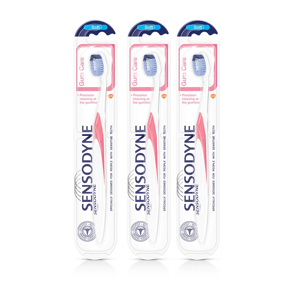 【SENSODYNE 舒酸定】牙齦護理 抗敏軟毛牙刷  3入